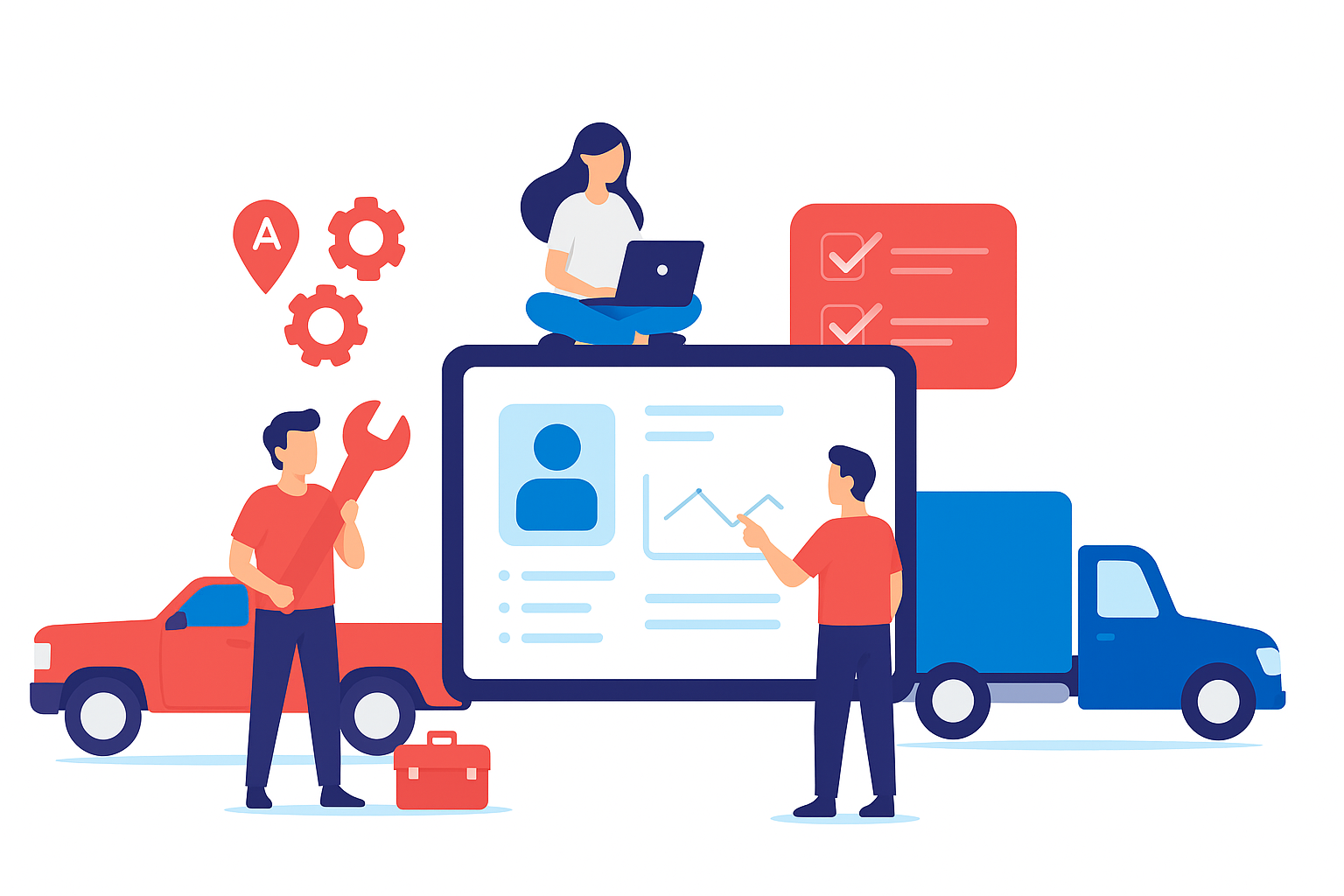 Smart Vehicle Management Illustration